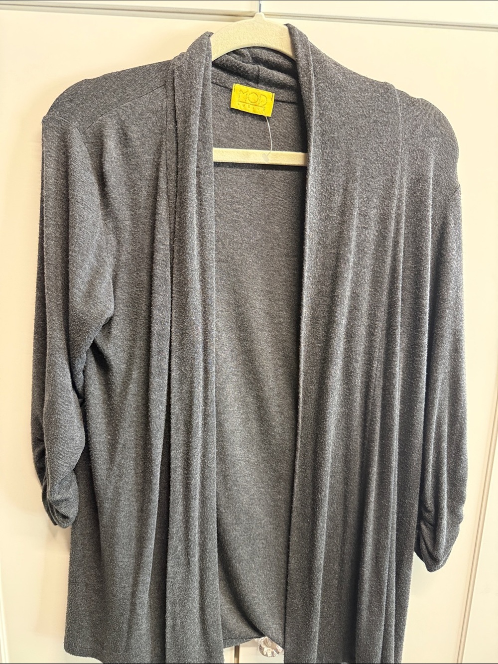 MOD LUSIV Charcoal Knit Open Cardigan